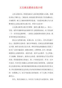 文支教志愿者自我介绍