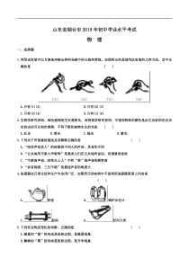 2019年山东省烟台市中考物理试卷及答案解析