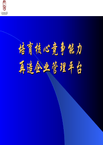 培育核心竞争力,打造竞争平台