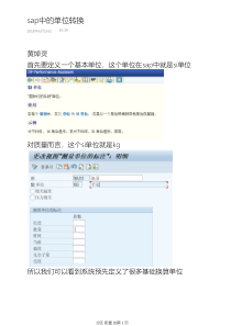 sap中的单位转换