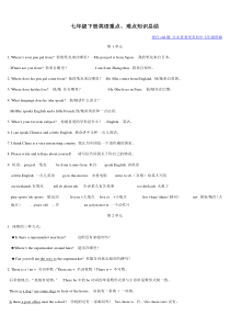 七年级下册英语重点难点知识总结-3