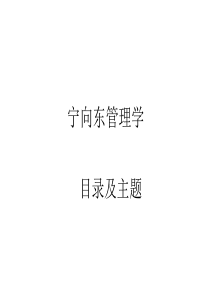 宁向东的管理学课