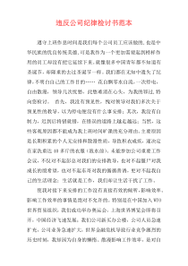 违反公司纪律检讨书范本