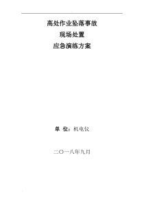 高空坠落应急演练方案