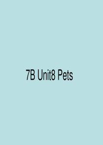 译林牛津英语(新版)7B-Unit8-Pets期末复习课件