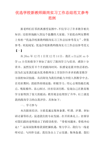 优选学校新教师跟岗实习工作总结范文参考范例