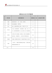 办公区域卫生环境标准考核表