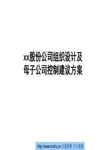 某股份公司组织设计及母子公司控制建议方案