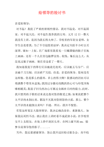 给领导的检讨书