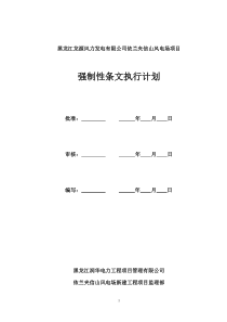 强制性条文执行计划(1)