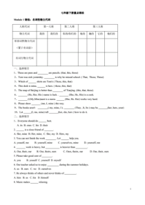 新外研版七年级英语下册各单元重点语法及练习(附答案).