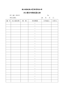 【房地产】灭火器分布情况登记表