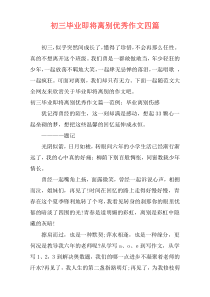 初三毕业即将离别优秀作文四篇