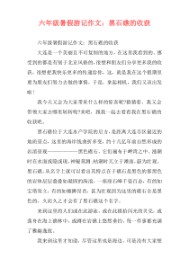 六年级暑假游记作文：黑石礁的收获