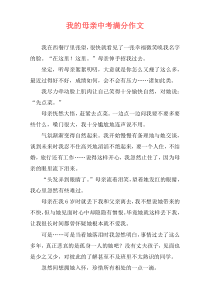 我的母亲中考满分作文