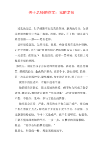 关于老师的作文：我的老师