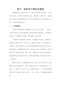 班子、组织及干部队伍建设