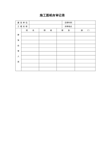 施工图纸自审记录表