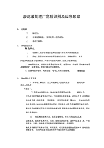 渗滤液处理厂危险识别及应急预案