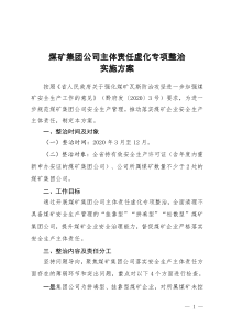 煤矿培训：公司主体责任虚化专项整治实施方案