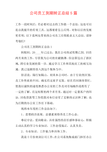 公司员工到期转正总结5篇