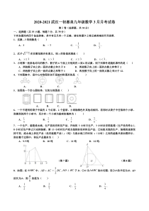 20-21学期3月月考九年级数学卷