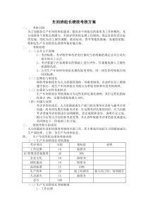 车间班组长绩效考核方案