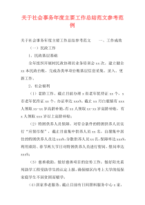 关于社会事务年度主要工作总结范文参考范例