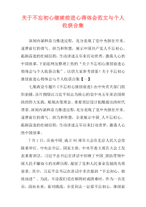 关于不忘初心继续前进心得体会范文与个人收获合集