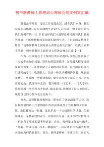 初中新教师上岗培训心得体会范文例文汇编