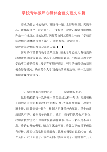 学校青年教师心得体会范文范文5篇