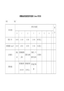 深静脉血栓危险因素评估量表(Autar评分表)