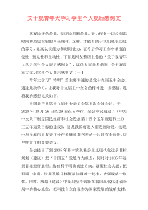 关于观青年大学习学生个人观后感例文