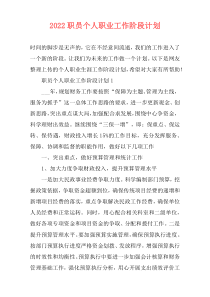 2022职员个人职业工作阶段计划