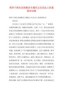 领导干部在巡视整改专题民主生活会上的重要讲话稿