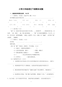 人教版六年级语文下册期末测试题(7)