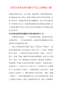 党员自身存在的问题与不足之处精选5篇