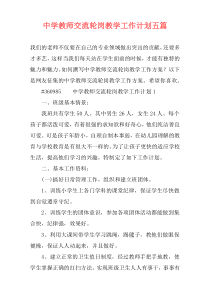 中学教师交流轮岗教学工作计划五篇