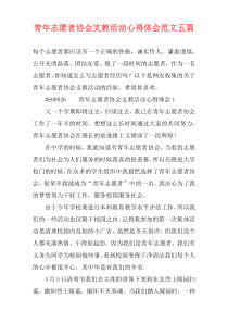 青年志愿者协会支教活动心得体会范文五篇