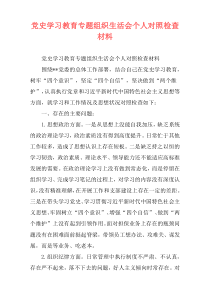 党史学习教育专题组织生活会个人对照检查材料_2