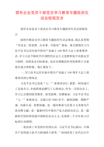 国有企业党员干部党史学习教育专题组织生活会检视发言