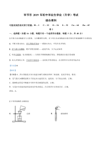 中考卷：贵州毕节19届化学卷(解析版）