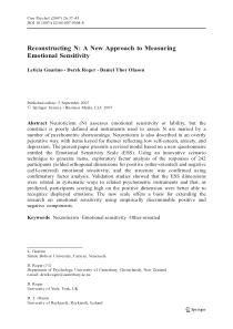 重构的n ：一种新的方法来测量情绪的敏感度。