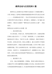 教师总结与反思范例5篇