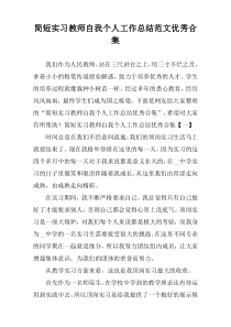 简短实习教师自我个人工作总结范文优秀合集