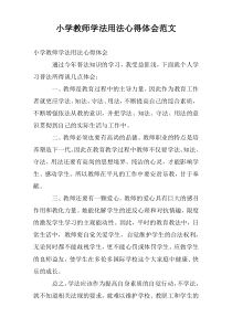 小学教师学法用法心得体会范文