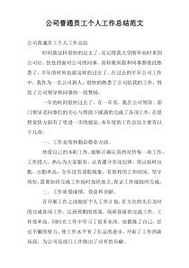 公司普通员工个人工作总结范文