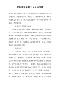 青年骨干教师个人总结五篇