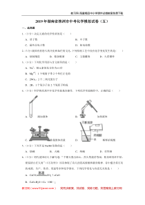 2019年湖南省株洲市中考化学模拟试卷(五)