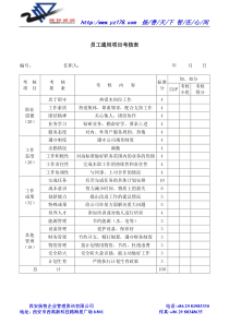 绩效考核常用表格 员工通用项目考核表